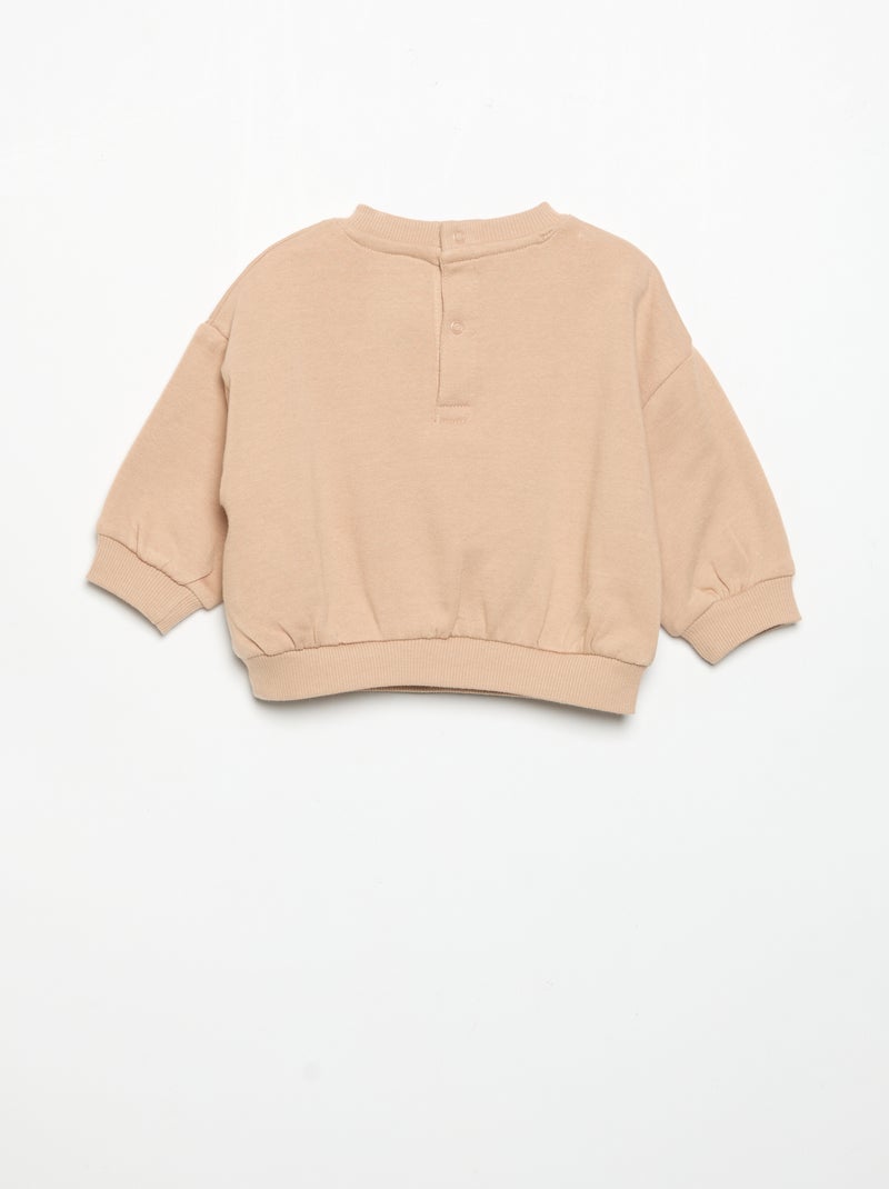 Set met bedrukte sweater + legging Biege - Kiabi
