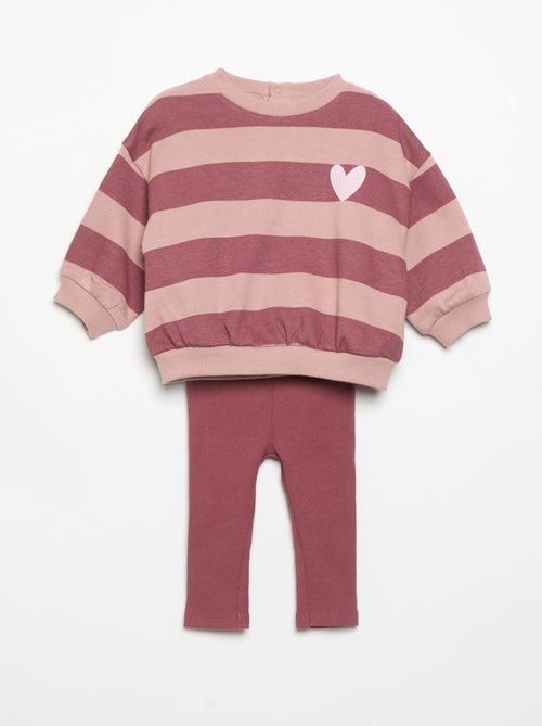 Set met bedrukte sweater + legging - Kiabi