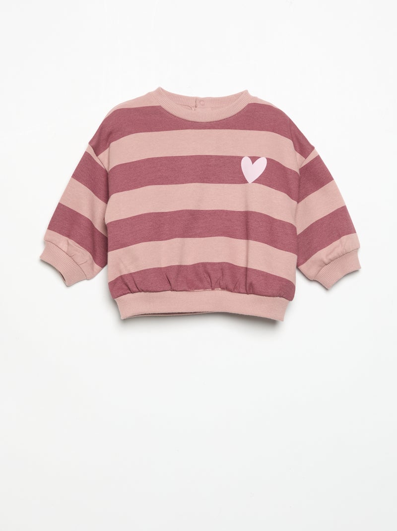 Set met bedrukte sweater + legging Paars - Kiabi