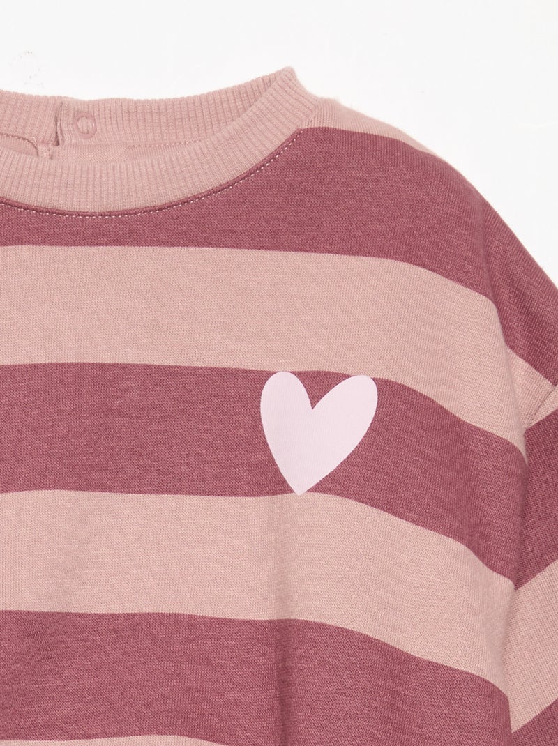 Set met bedrukte sweater + legging Paars - Kiabi