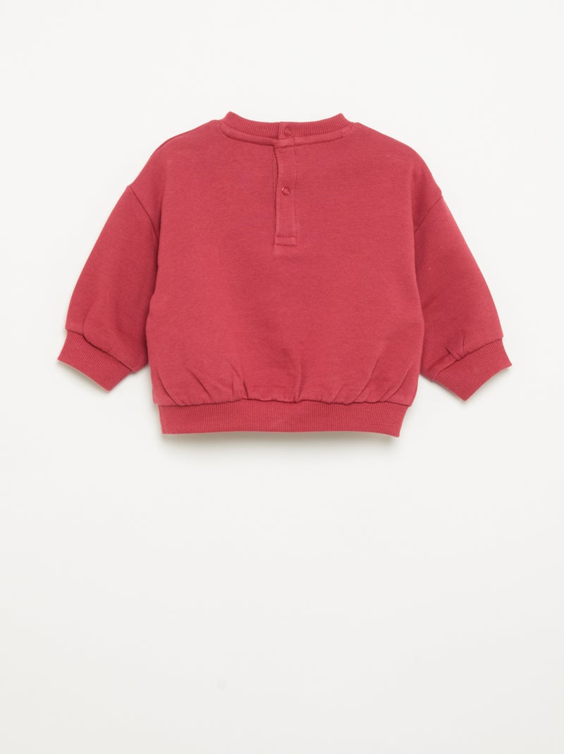 Set met bedrukte sweater + legging Rood - Kiabi