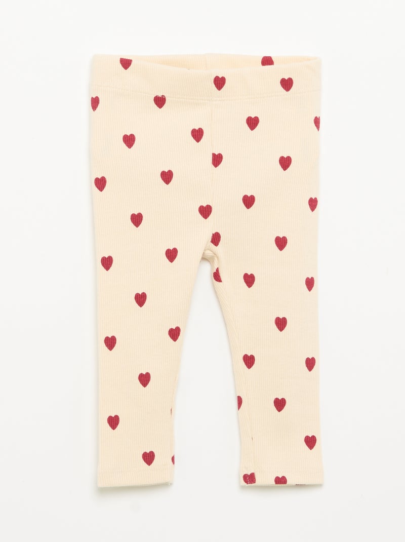 Set met bedrukte sweater + legging Rood - Kiabi