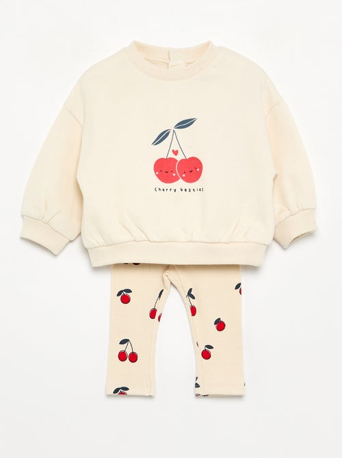 Set met bedrukte sweater + legging - Kiabi