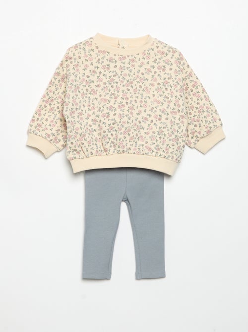 Set met bedrukte sweater + legging - Kiabi