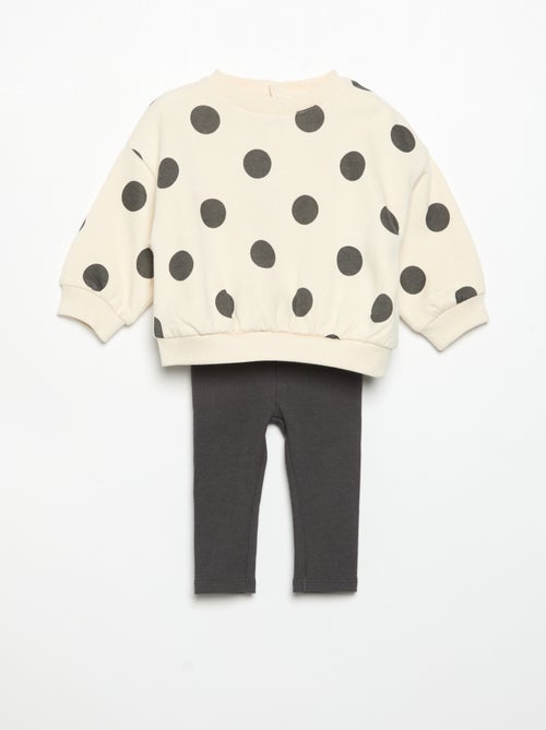 Set met bedrukte sweater + legging - Kiabi