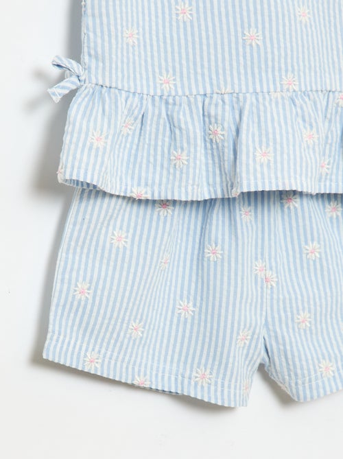 Set met blouse en short met vichyprint - 2-delig - Kiabi