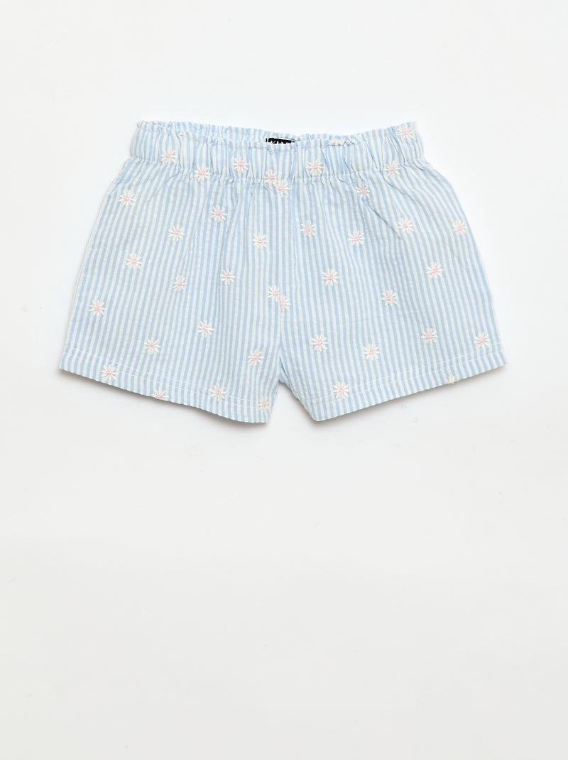 Set met blouse en short met vichyprint - 2-delig Blauw - Kiabi