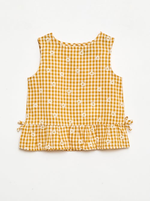 Set met blouse en short met vichyprint - 2-delig - Kiabi