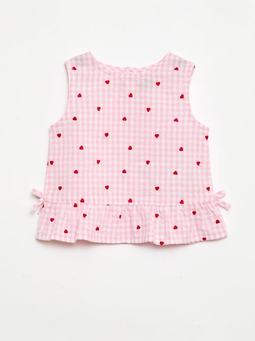 Set met blouse en short met vichyprint - 2-delig - Kiabi