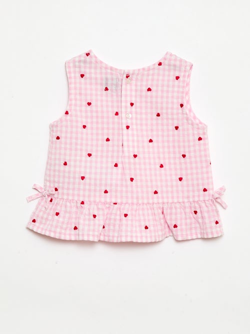 Set met blouse en short met vichyprint - 2-delig - Kiabi