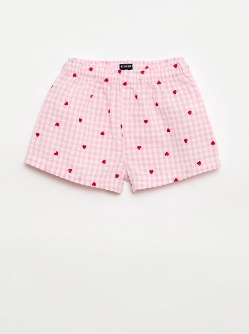 Set met blouse en short met vichyprint - 2-delig - Kiabi