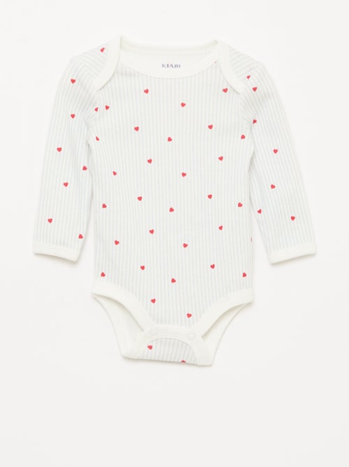 Set met body met lange mouwen + tuinbroek met voetjes - Kiabi Set met body met lange mouwen + tuinbroek met voetjes - Kiabi