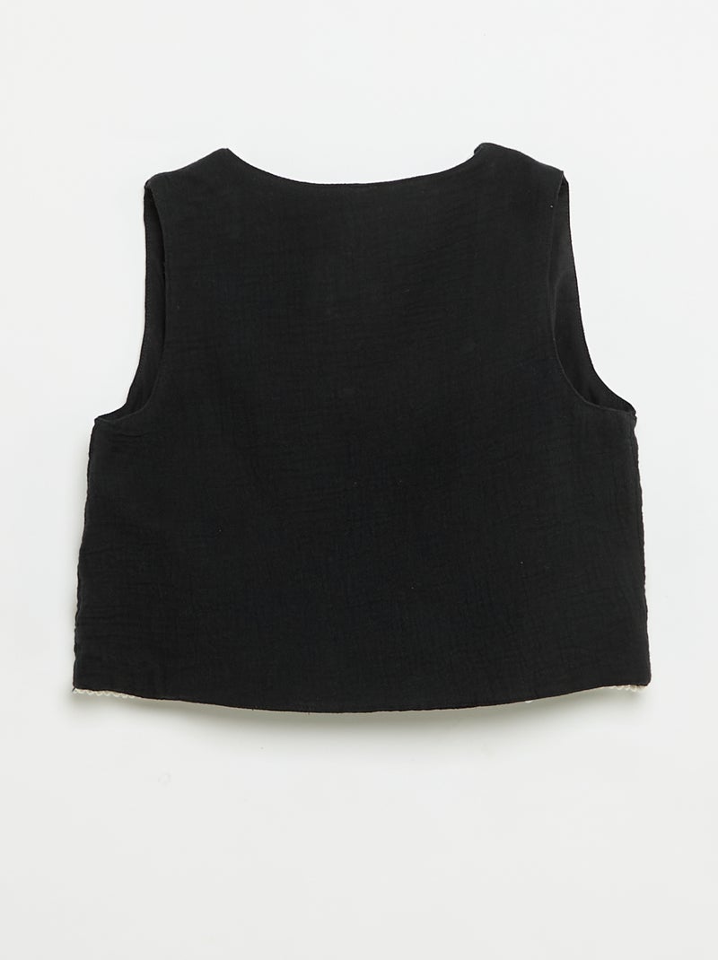 Set met débardeur + mouwloos gilet Zwart - Kiabi