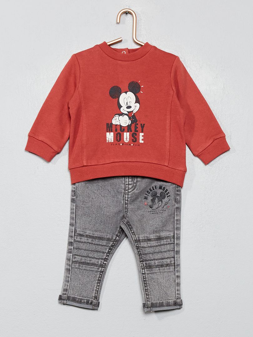 Set met een sweater en een broek van 'Mickey' ROOD - Kiabi