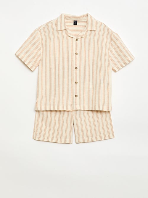 Set met gestreept overhemd en short - Kiabi