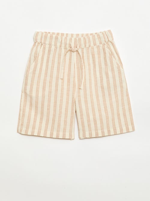 Set met gestreept overhemd en short - Kiabi