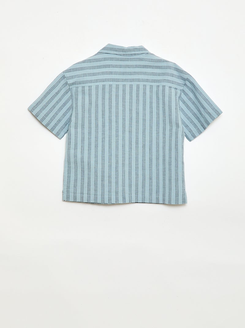 Set met gestreept overhemd en short Blauw - Kiabi