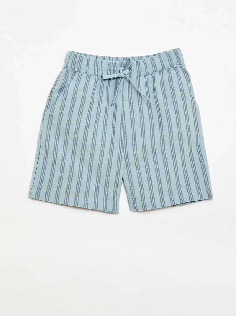 Set met gestreept overhemd en short Blauw - Kiabi