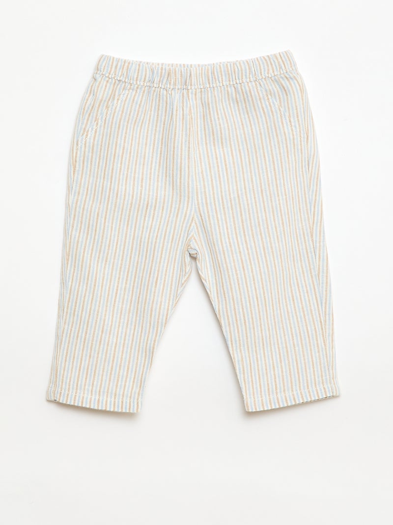 Set met hemd en broek van gemengd linnen - 2-delig Biege - Kiabi