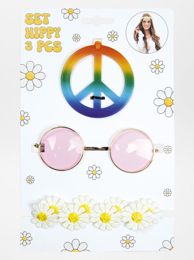 Set met hippie-accessoires WIT - Kiabi