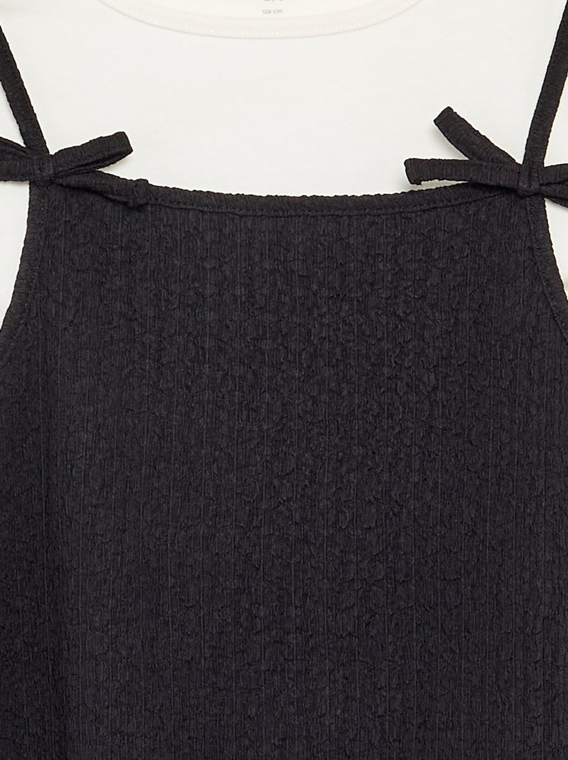 Set met jurk met spaghettibandjes en T-shirt - 2-delig Zwart - Kiabi