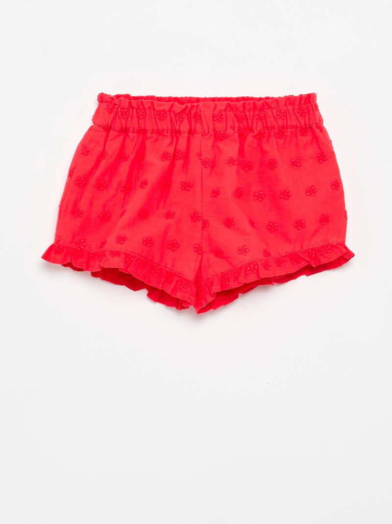 Set met mouwloze blouse en short Rood - Kiabi