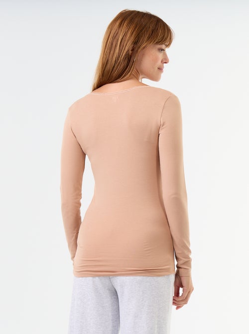Set met nacht-T-shirts met ronde hals en kant - Kiabi