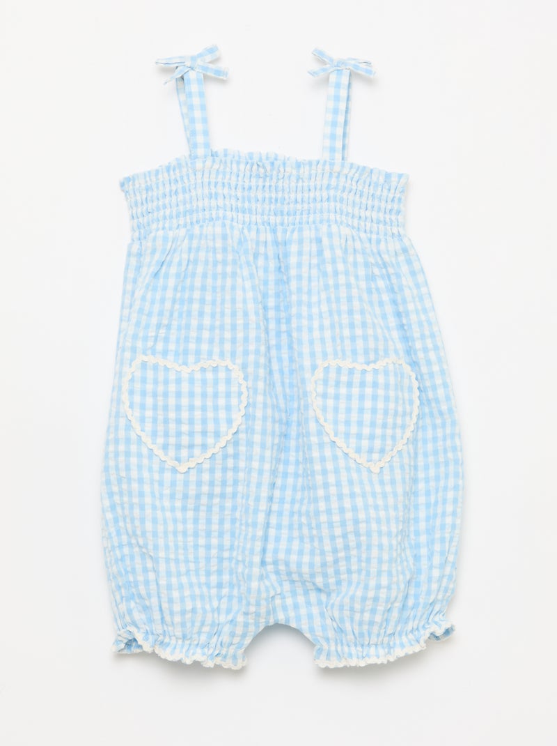 Set met romper + bucket hat met vichyruit - 2-delig Wit - Kiabi
