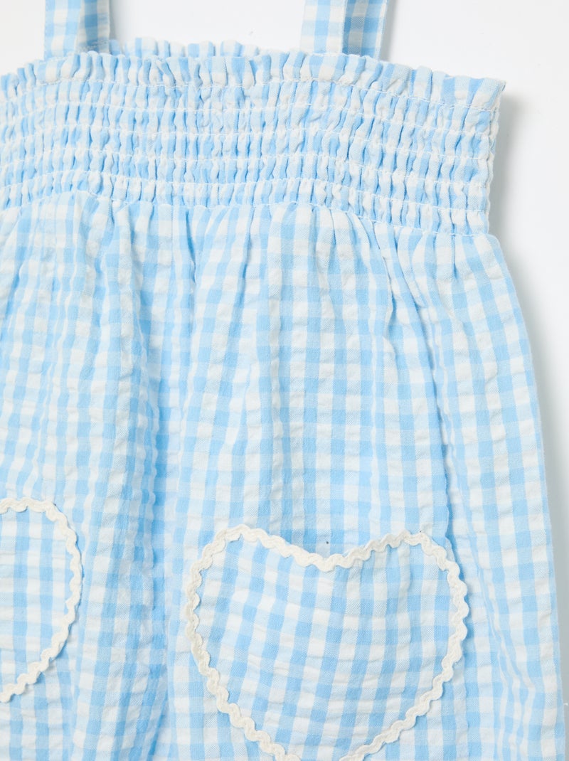Set met romper + bucket hat met vichyruit - 2-delig Wit - Kiabi