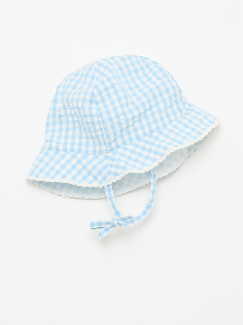 Set met romper + bucket hat met vichyruit - 2-delig Wit - Kiabi