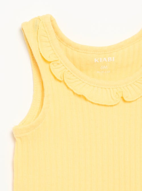 Set met short en mouwloos topje van pointelle breisel - Kiabi