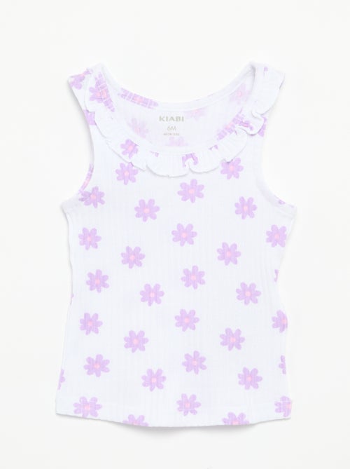 Set met short en mouwloos topje van pointelle breisel - Kiabi