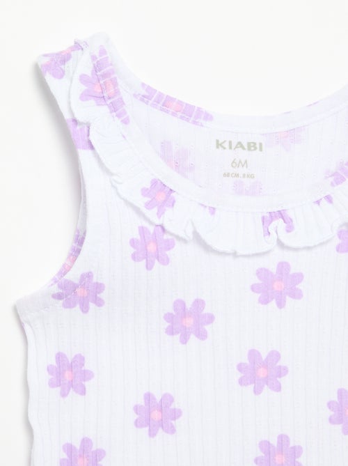 Set met short en mouwloos topje van pointelle breisel - Kiabi