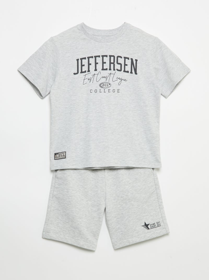 Set met short en T-shirt - 2-delig Grijs - Kiabi