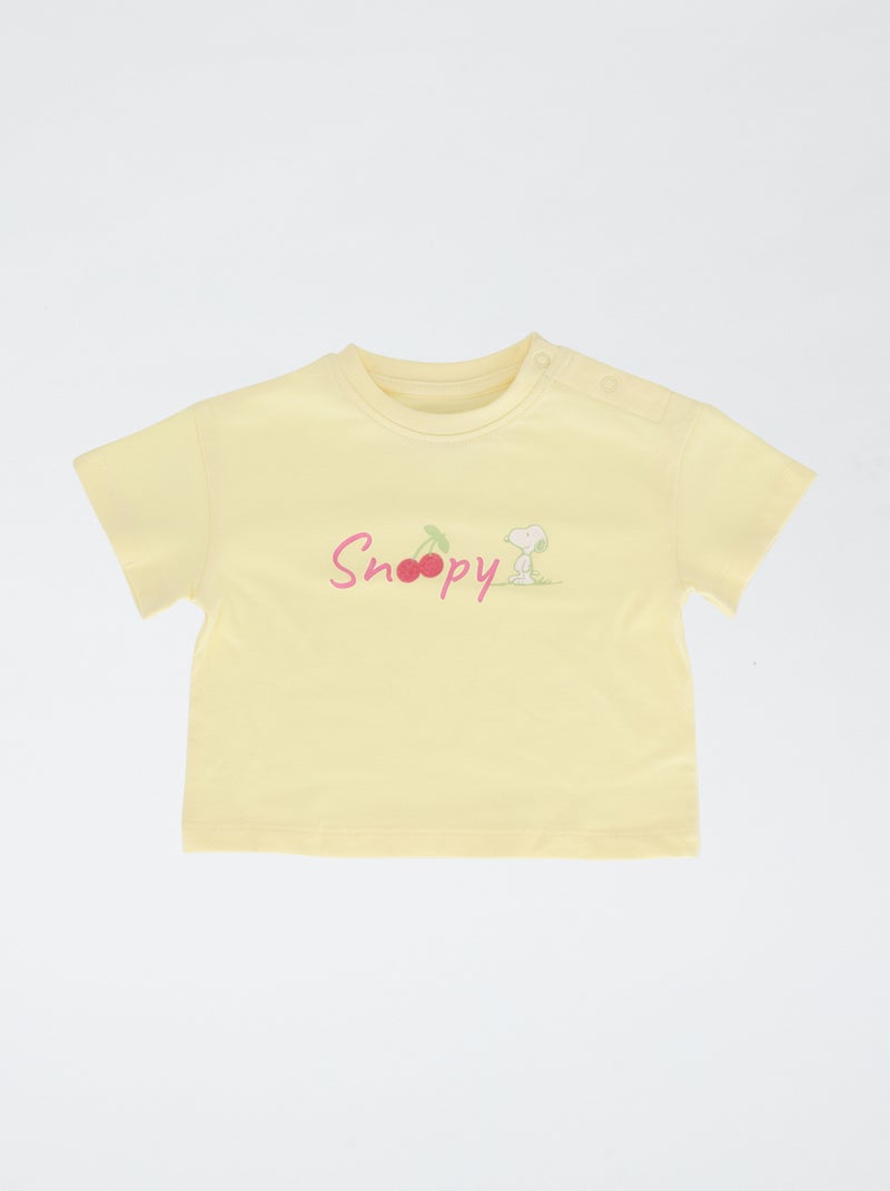 Set met short en T-shirt 'Snoopy' Geel - Kiabi