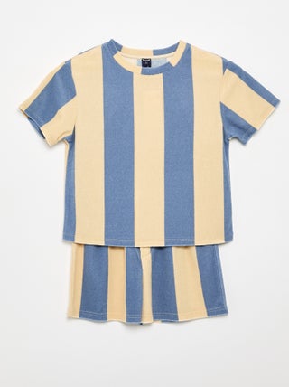 Set met short en T-shirt van badstof