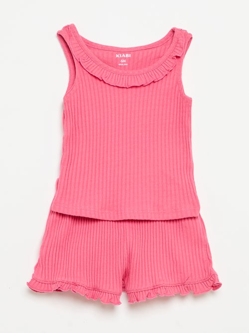 Set met short en topje van pointellebreisel - Kiabi