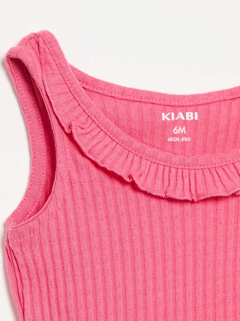 Set met short en topje van pointellebreisel Rose - Kiabi