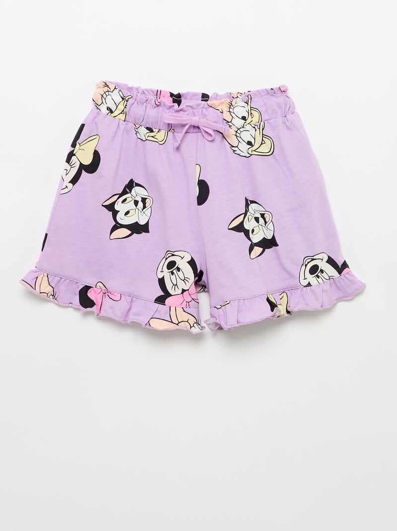 Set met short met ruches + T-shirt 'Disney' Paars - Kiabi