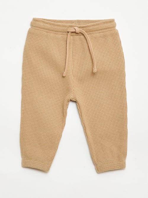 Set met sweatshirt en broek van gewafelde stof - 2-delig - Kiabi