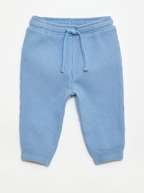 Set met sweatshirt en broek van gewafelde stof - 2-delig - Kiabi