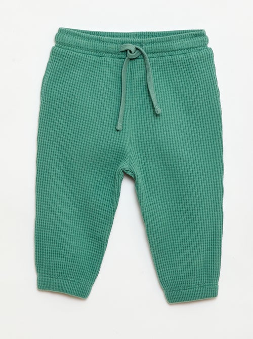Set met sweatshirt en broek van gewafelde stof - 2-delig - Kiabi