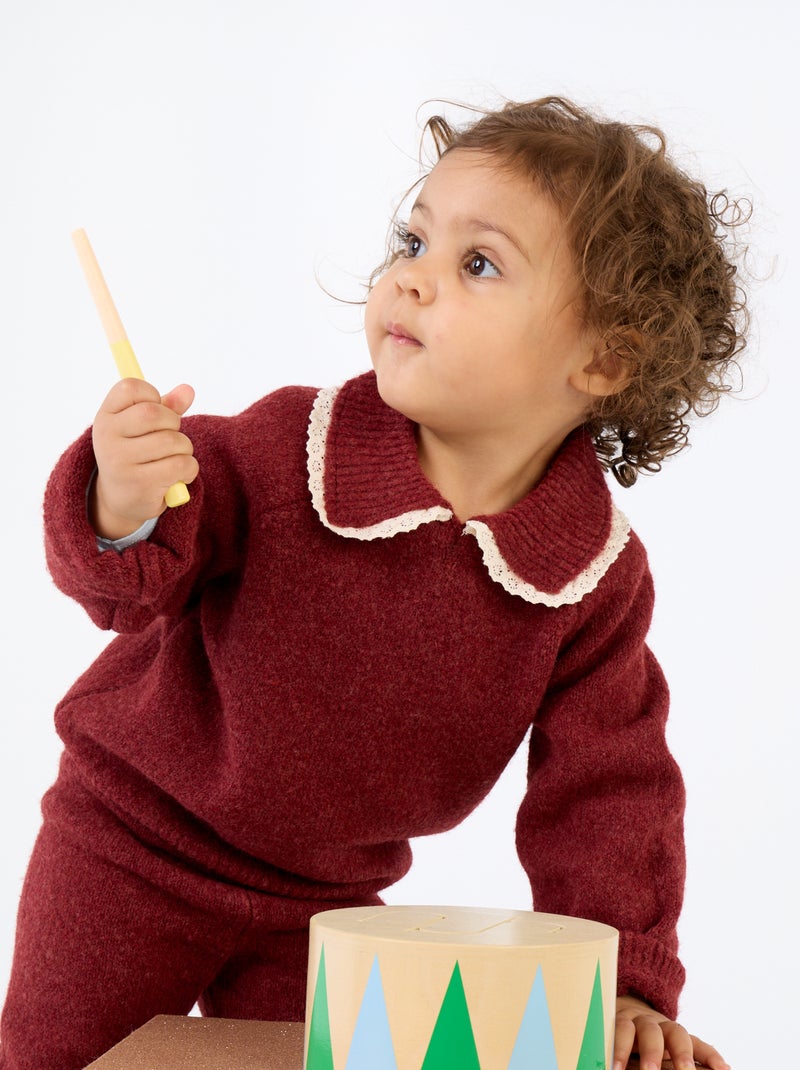 Set met sweatshirt + legging van jerseytricot - 2-delig Rood - Kiabi