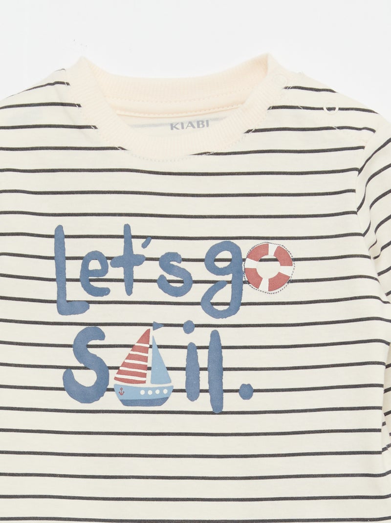 Set met T-shirt + broek - 2-delig Wit - Kiabi