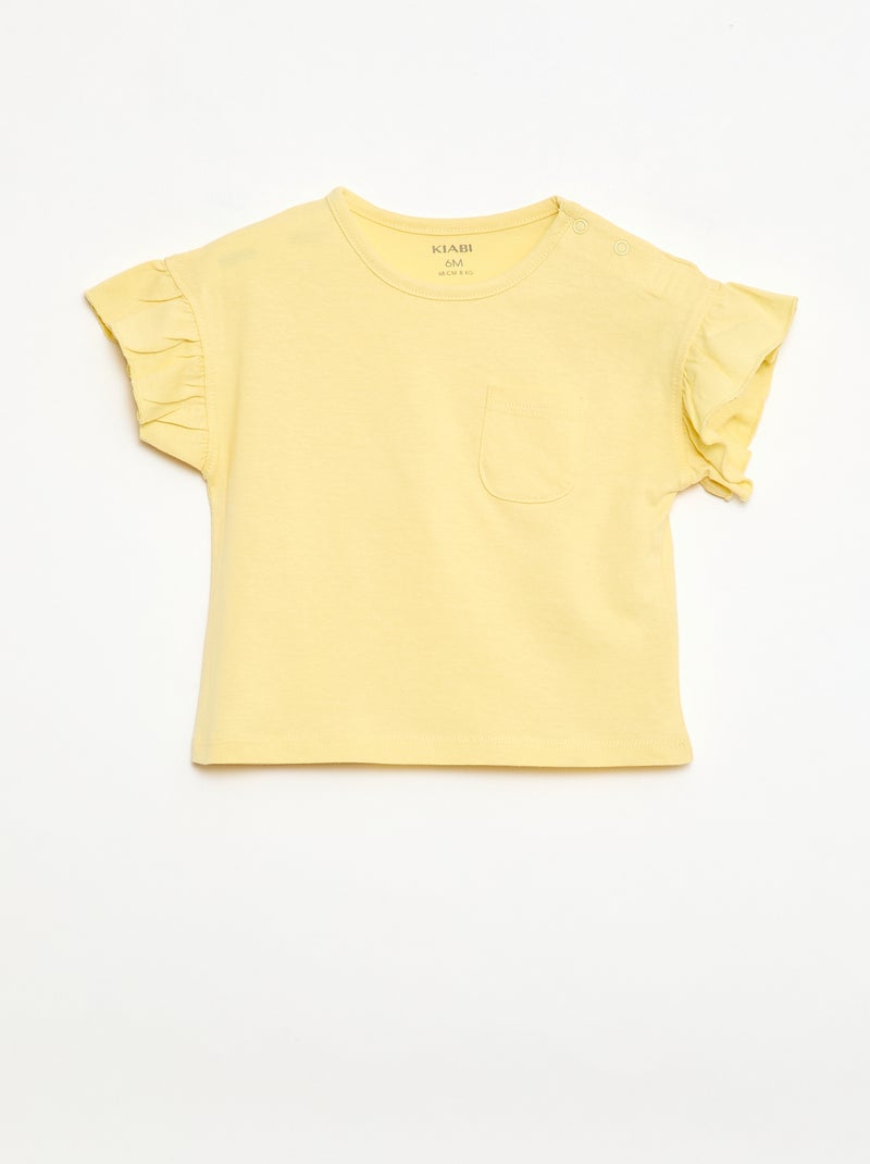 Set met T-shirt + broek - 2 zakken Geel - Kiabi