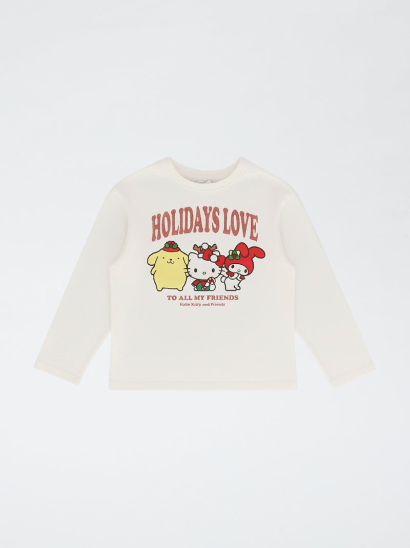 Set met T-shirt en flare legging 'Hello Kitty' - 2-delig Wit - Kiabi