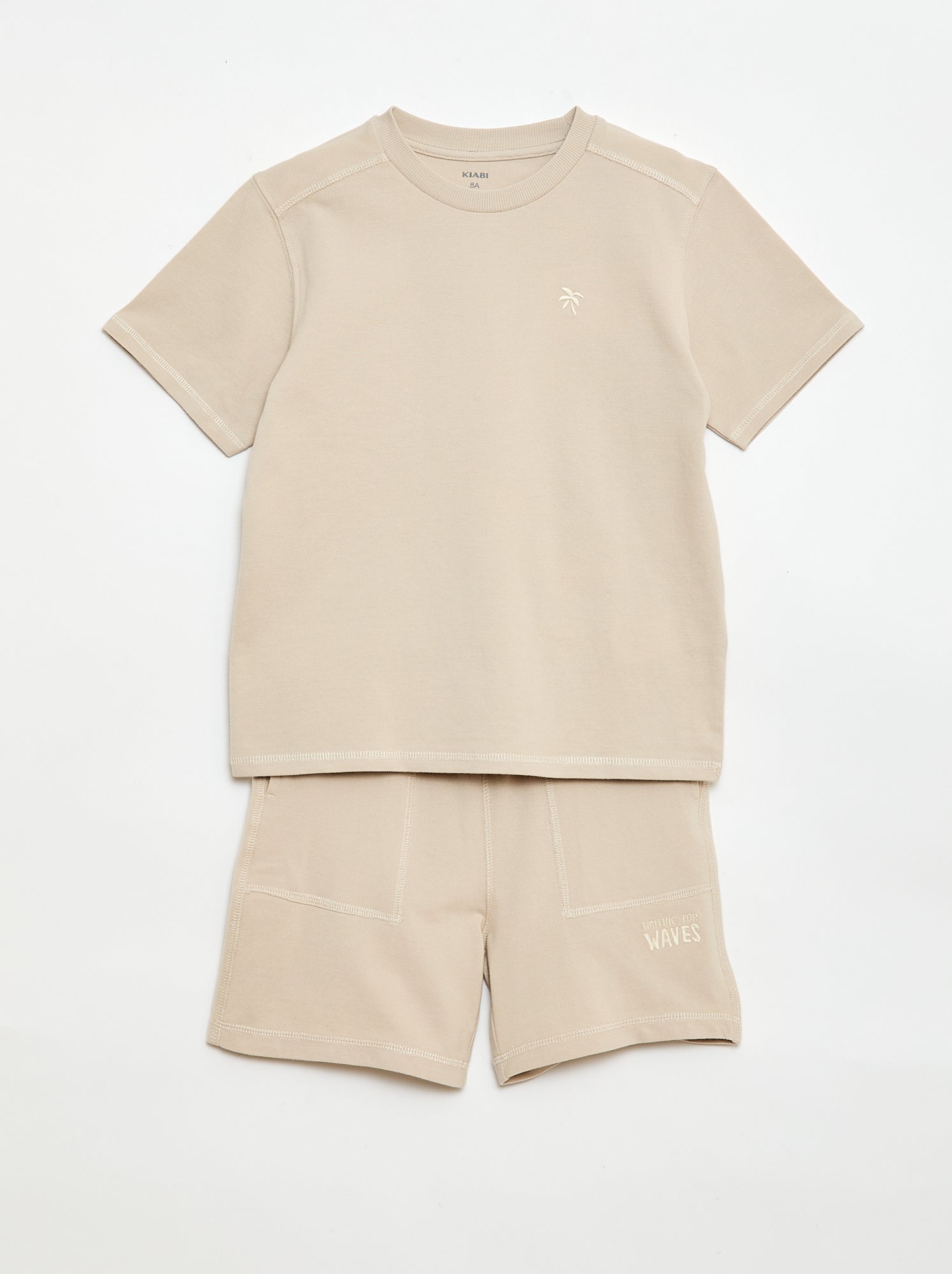 Set met T-shirt en short van katoenpiqué