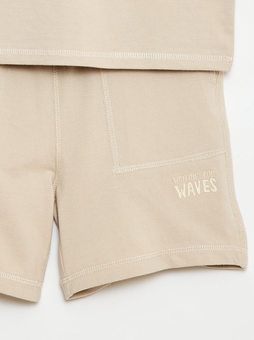 Set met T-shirt en short van katoenpiqué - Kiabi