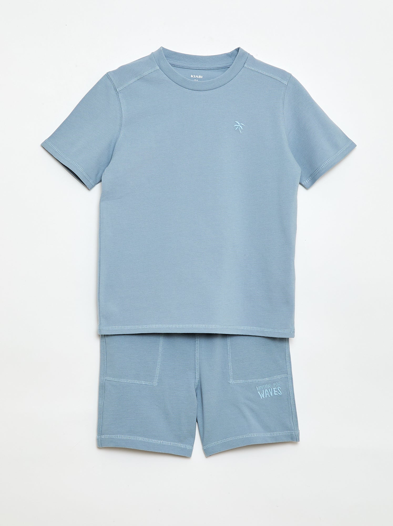 Set met T-shirt en short van katoenpiqué