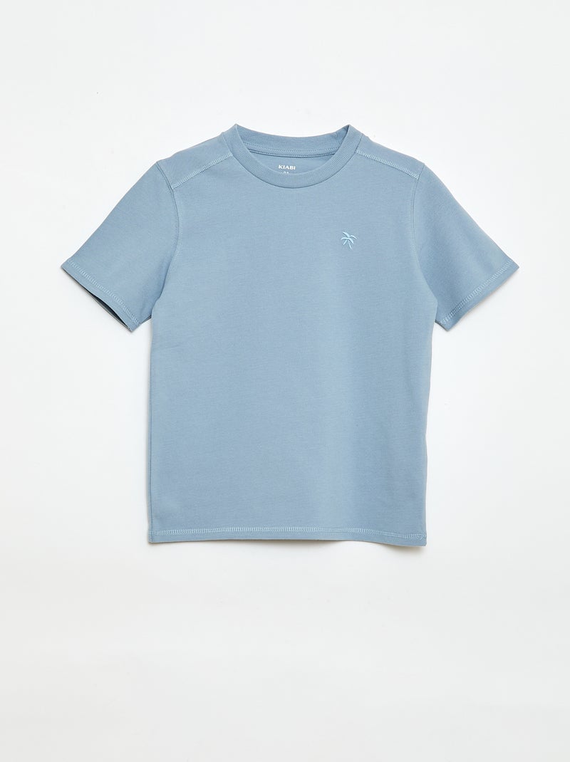Set met T-shirt en short van katoenpiqué Blauw - Kiabi